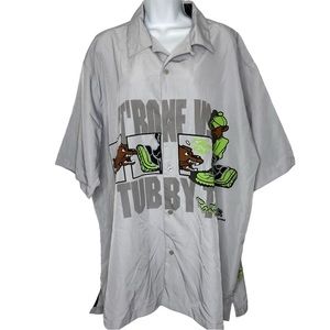 Raw Blue ABR T Bone VS Tubby Button Shirt Y2K NWT